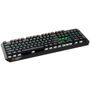 CANYON Hazard GK-6, Wired multimedia gaming keyboard with lighting effect, 108pcs rainbow LED, Numbers 104keys, EN double injection layout, cable length 1.8M, 450.5*163.7*42mm, 0.90kg, color black