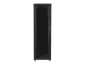 Комуникационен шкаф Lanberg rack cabinet 19" free-standing 42U / 600x800 self-assembly flat pack, black