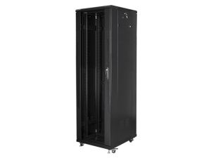 Комуникационен шкаф Lanberg rack cabinet 19" free-standing 42U / 600x800 self-assembly flat pack, black