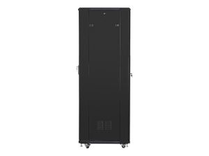 Комуникационен шкаф Lanberg rack cabinet 19" free-standing 42U / 600x800 self-assembly flat pack, black