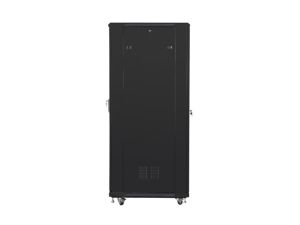 Комуникационен шкаф Lanberg rack cabinet 19" free-standing 47U / 800x800 self-assembly flat pack, black