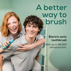 Електрическа четка за зъби Beurer SC 50 ocean breeze Electric Sonic Toothbrush, up to 80,000 mov/min, 5 cleaning programs: Clean, Sensitive, Polish, Gum Care, Whiten, Pressure sensor , 2-min. timer, Incl. 2 toothbrush heads and magnetic charging plate, 22