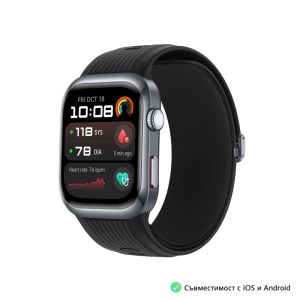 Часовник Huawei Watch D2 LCA-B10, Black , 1.82" Amoled, Airbag/Strap Size 26mm, Ambulatory 24H Blood Pressure, HR monitoring PPG 6.0, Rotating crown, IP68, Speaker&Micophone, Dual-band, Battery 524mAh