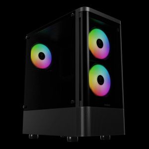 Gamdias Case ATX - TALOS E3 CG - 3 x 120 mm A-RGB, Curved Glass