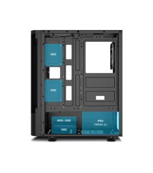 Gamdias Case ATX - TALOS E3 CG - 3 x 120 mm A-RGB, Curved Glass