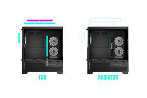 Gamdias кутия Case mATX - AURA GC12 ARGB BK - 6 x 120 mm A-RGB, USB-C, Tempered Glass