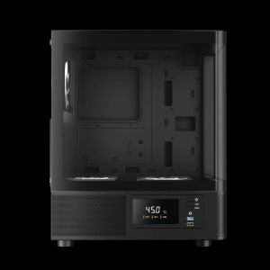 Gamdias Case ATX - ATLAS E2 - 3 x 120 mm A-RGB, Digital Display, Curved Glass