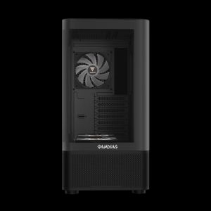 Gamdias Case ATX - ATLAS E2 - 3 x 120 mm A-RGB, Digital Display, Curved Glass