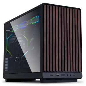Case Lian Li DAN A3-mATX Wood Edition Black, Tempered Glass, Micro Tower