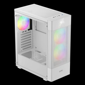Gamdias кутия Case ATX - AURA GC5 ELITE ARGB WH - Addressable RGB, Mesh, Digital Display
