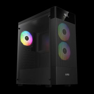 Gamdias кутия Case ATX - AURA GC5 ELITE ARGB BK - Addressable RGB, Mesh, Digital Display