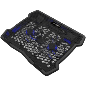 CANYON NS03, Cooling stand dual-fan with 2x2.0 USB hub, support up to 10”-15.6” laptop, ABS plastic and iron, Fans dimension:125*125*15mm(2pcs), DC 5V, fan speed: 800-1000RPM, size:340*265*30mm, 435g