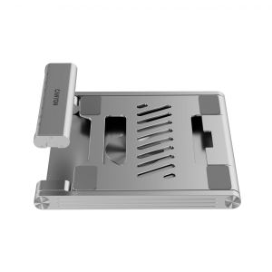 Canyon Laptop stands with hub, TYPE C F to HDMI2.0+2USB3.0+USBC3.0+RJ45+PD, TYEP C TO C cable 1m white with Emarker: HUSB332A, Material: Aluminum case+ABS+PS, Size: 245x240x27.2+/-0.3mm, Weight:1304g