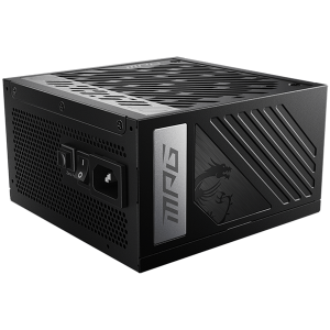 MSI MPG A1000G PCIE5, 1000W, 80 Plus Gold, ATX Form Factor, 100~240 Vac Input Voltage, 50Hz ~ 60Hz Input Frequency, 135 mm Fan, 150 x 150 x 86mm, Active PFC, OCP, OVP, OPP, OTP, SCP, UVP, ATX, 2xEPS, 7XPCi-E, 12xSATA, 4xMOLEX, 1xFDD, 10Y