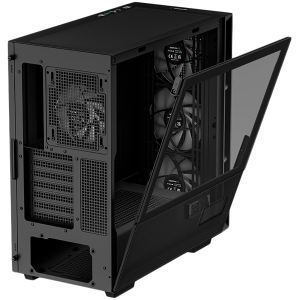 DeepCool CH560 Digital, Mid Tower, Mini-ITX/Micro-ATX/ATX/E-ATX, 1xUSB3.0, 1xType-C, 1xAudio, 3x140mm + 1x120mm Pre-Installed ARGB Fans, Tempered Glass, Mesh Panels, Dual-Status Digital Display, GPU Support Arm, Black, R-CH560-BKAPE4D-G-1