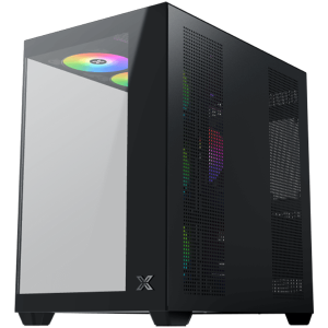 Aqua V Air (Black, ATX, U3x2+Type C, 2PCS TG, 6PCS Z22A Reverse & 1PC Z22A & ARGB Remote Control Kit)