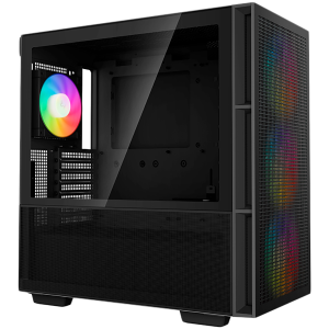 DeepCool CH560, Mid Tower, Mini-ITX/Micro-ATX/ATX/E-ATX, 1xUSB3.0, 1xType-C, 1xAudio, 3x140mm + 1x120mm Pre-Installed ARGB Fans, Tempered Glass, Mesh Panels, GPU Support Arm, Black, R-CH560-BKAPE4-G-1