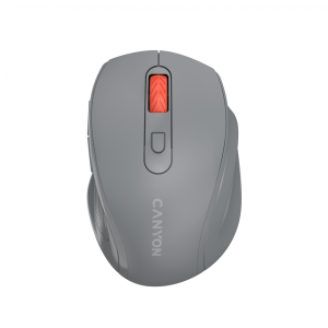 Canyon 6 buttons wireless 2.4Ghz mouse, MX8650A Sensor, DPI up to 1600, Injection case, 3 M life times left and right switches, 2xAAA battery, ABS material. Size: 105x71x40mm, Weight: 59g, Dark grey