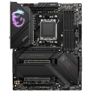 MSI MPG X670E CARBON WIFI, ATX, Socket AM5, 4x DDR5, Type-C DP, 3x PCI-E x16 slots, 4x M.2 slots, 1x HDMI, 2x DP (1x Type-C), 6x USB 3.2 Gen2, 1x USB 3.2 Gen2, 1x USB 3.2 Gen2x2, 2x USB 2.0, Type-C, 7.1 HD Audio, 2.5Gbps LAN, Wi-Fi 6E, BT, 3Y