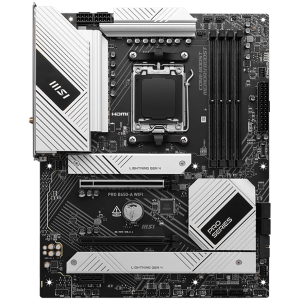 MSI PRO B650-A WIFI, ATX, Socket AM5, Dual Channel DDR5 7600+(OC)MHz, 2x PCIe x16 slot, 3x M.2 slots, 1x HDMI, 1x DP, 2xUSB 2.0, 4xUSB 5Gbps Type A, 3xUSB 10Gbps Type A, 1xUSB 20Gbps Type C, 7.1 HD Audio, 2.5Gbps LAN, Wi-Fi 6E, BT 5.3