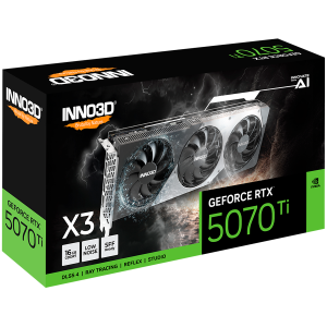 INNO3D NVIDIA RTX 5070 Ti X3 OC 16GB GDDR7 256 bit, 2482MHz / 28Gbps, 3x DP, 1x HDMI, 3 fan 2 slots