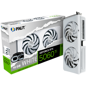Palit GeForce RTX 5060 Ti WHITE OC 16GB GDDR7, 128 bit, 1x HDMI 2.1b, 3x DP 2.1b, 2 Fan, 1x 8-pin pwr connector, 600W, 262.1 x 126.3 x 40.1 mm, NE7506TU19T1-GB2061M