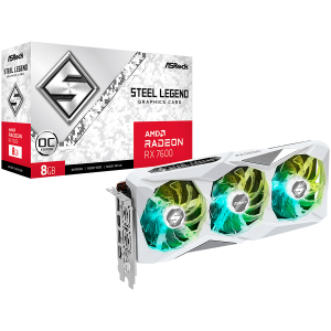 ASROCK Video Card AMD Radeon RX-7600 Steel Legend 8GB GDDR6 128bit, 2725 MHz / 18Gbps, 3x DP 2.1, 1x HDMI, 3 fan, 2 slot