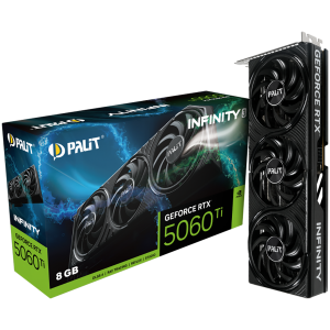 PALIT GeForce RTX 5060 Ti Infinity 3 8GB GDDR7 128 bit, 1x HDMI 2.1b, 3x DP 2.1b, 3 Fan, 1x 8-pin pwr connector, 600W, 291.9 x 116.6 x 41.3 mm, NE7506T019P1-GB2062S