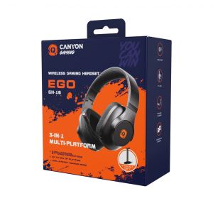 CANYON headset EGO GH-16 3in1 2.4Ghz+BT Black