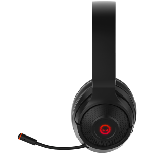 Lorgar Noah 501, gaming bluetooth headset with microphone, BT 5.3 JL7006, battery 1000mAh, type-C charging cable 0.8m, audio cable 1.5m, size:195*185*80mm, 0.28kg. Black