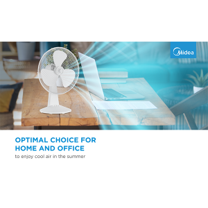 Table fan, 40W, 40cm, 3 speeds, mechanical, noise level: 50-60 dB, Oscillation 80°, Tilting +24° -12°