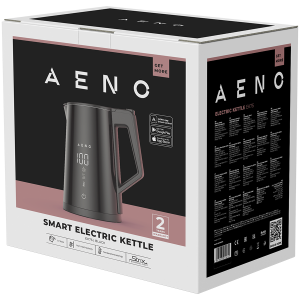 AENO Electric Kettle EK7S Smart: 1850-2200W, 1.7L, Strix, Double-walls, Temperature Control, Keep warm Function, Control via Wi-Fi, LED-display, Non-heating body, Auto Power Off, Dry tank Protection