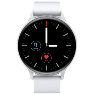CANYON Badian SW-68, Smartwatch, Realtek 8762CK, 1.28''TFT 240x240px; RAM : 160KB,  Lithium-ion polymer battery, 3.7V 190mAh Include, Silver Zinc alloy middle frame + plastic bottom case+ white Silicone strap + silver strap buckle, 44.9x 10.9mm, strap: 20