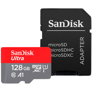 SANDISK Ultra microSDXC 128GB + SD Adapter 140MB/s A1 Class 10 UHS-I