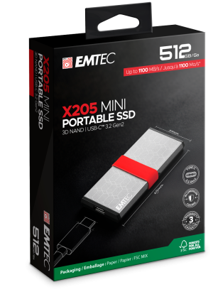EMTEC EXT SSD X205 512G /USB-C