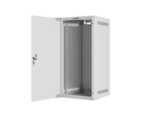 Комуникационен шкаф Lanberg rack cabinet 10" wall-mount 12U/280x310 for self-assembly with glass door grey (flat pack)