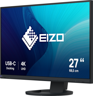 Монитор EIZO ColorEdge EV2740S-BK, 27'', 3140x2160, IPS, USB-C, DP, HDMI, 4xUSB-A, Черен