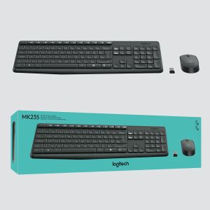 Wireless Keyboard and mouse set Logitech MK235, Black