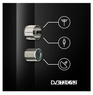 Телевизор Thomson 32"HD Easy TV; 1366 x 768 (HD), DLED, 60 Hz, DVB-T/T2/C/S/S2,HDMI 3 (1.4), USB 2 (2.0), S/PDIF 1x coaxial, AV IN, Hotel mode, Side Feet, Black