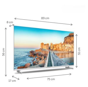 Телевизор Thomson 40" FHD Google TV; 1920 x 1080 (FHD), DLED, 60 Hz, HDR10, Dolby Audio, Google Cast, DVB-T/T2/C/S/S2, Wi-Fi, Bluetooth, LAN, HDMI 3 (1.4), USB 2 (2.0), Hotel mode, Side Feet, White