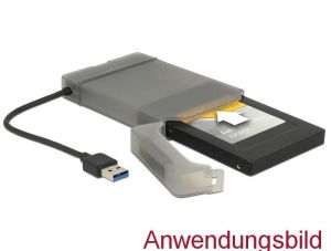 Delock Converter USB 3.0 Type-A male > SATA 6 Gb/s 22 pin with 2.5&Prime; Protection Cover