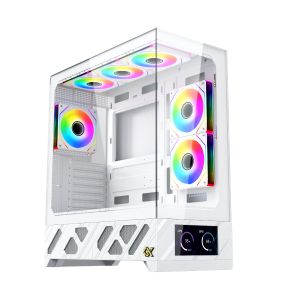 Xigmatek Case E-ATX - Alphard Pro Arctic - 6 inch LCD Display, 6 ARGB Fans