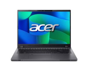 Лаптоп Acer Travelmate TMP216-51-G2-TCO-79S6, Core i7 1355U(up to 5.00GHz, 12MB), 16" WUXGA (1920x1200) IPS, 16GB DDR5( 1 slot free), 512GB NVMe SSD, Intel Iris Xe Graphics, TPM 2.0, MicroSD reader, HD Cam, Wi-Fi 6E, BT 5.3, EPEAT, EnergyStar, no OS, 3Y
