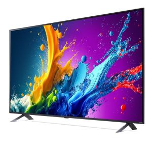 Телевизор LG 65QNED80T3A, 65" 4K QNED HDR Smart TV, 3840x2160, DVB-T2/C/S2, Alpha 5 AI 4K Gen7, HDR 10 PRO, webOS 24 ThinQ, 4K Upscaling, WiFi 5, Voice Controll, Bluetooth 5.1, AirPlay 2, LAN, CI, HDMI, SPDIF, 2 pole Stand , Silver