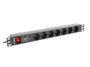 Филтър Lanberg power distribution unit (PDU) 19"1U 10A 7 SOCKETS SCHUKO 2M, black