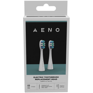 AENO Replacement toothbrush heads, White, Dupont bristles, 2pcs in set (for ADB0001S/ADB0002S)