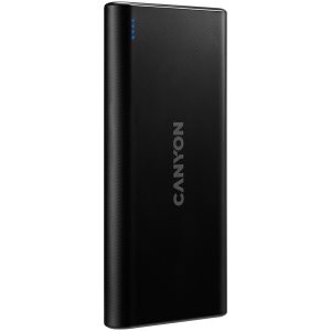 CANYON PB-106, Power bank 10000mAh Li-poly battery, Input 5V/2A, Output 5V/2.1A(Max), USB cable length 0.3m, 140*68*16mm, 0.24Kg, Black