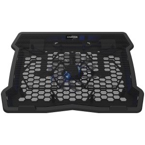 CANYON NS02, Cooling stand single fan with 2x2.0 USB hub, support up to 10”-15.6” laptop, ABS plastic and iron, Fans dimension:125*125*15mm(1pc), DC 5V, fan speed: 800-1000RPM , size: 340*265*30mm, 406g