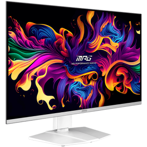 MSI MPG 321URXW QD-OLED Gaming Monitor, 31.5" 240Hz, UHD (3840x2160) 16:9, QD-OLED, 0.03ms, 250nits, 1500000:1, 178/178, G-Sync Compatible, Adjustable Stand, 1x DP, 2x HDMI, 1x Type-C, 1x Headphone out, USB Hub, White, 3Y Warranty
