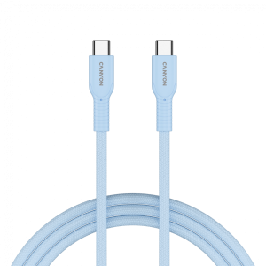 CANYON cable OnWire 60CL C-C 60W COLOR Braided 1m Light Blue